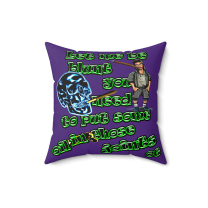 og - Faux Suede Square Pillow - (purple)