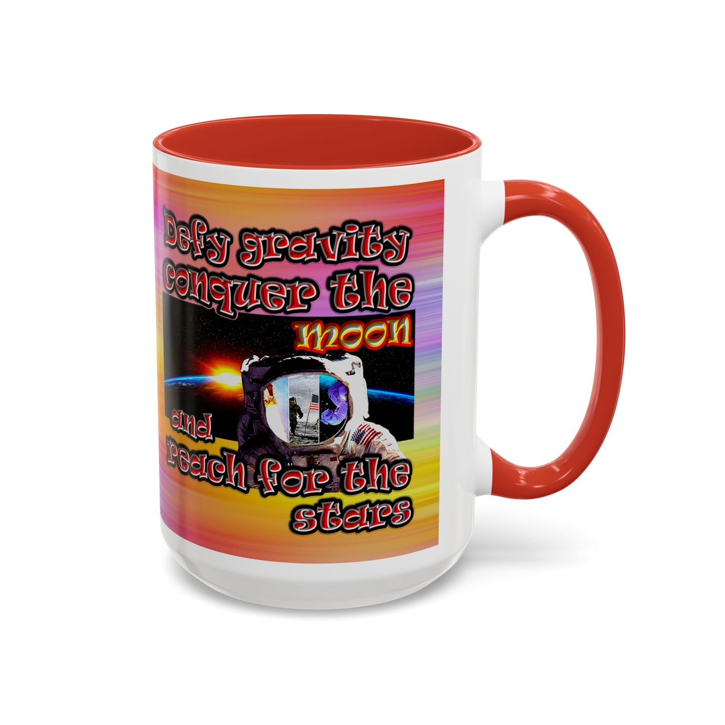defy conquer reach - Accent Mug (color blur)