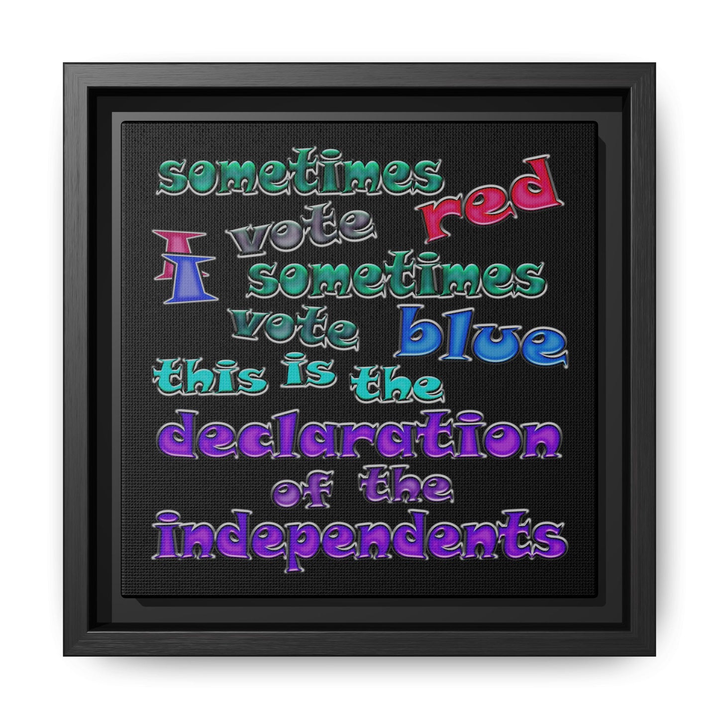 declaration of the independents - framed canvas art (black)