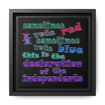 declaration of the independents - framed canvas art (black)