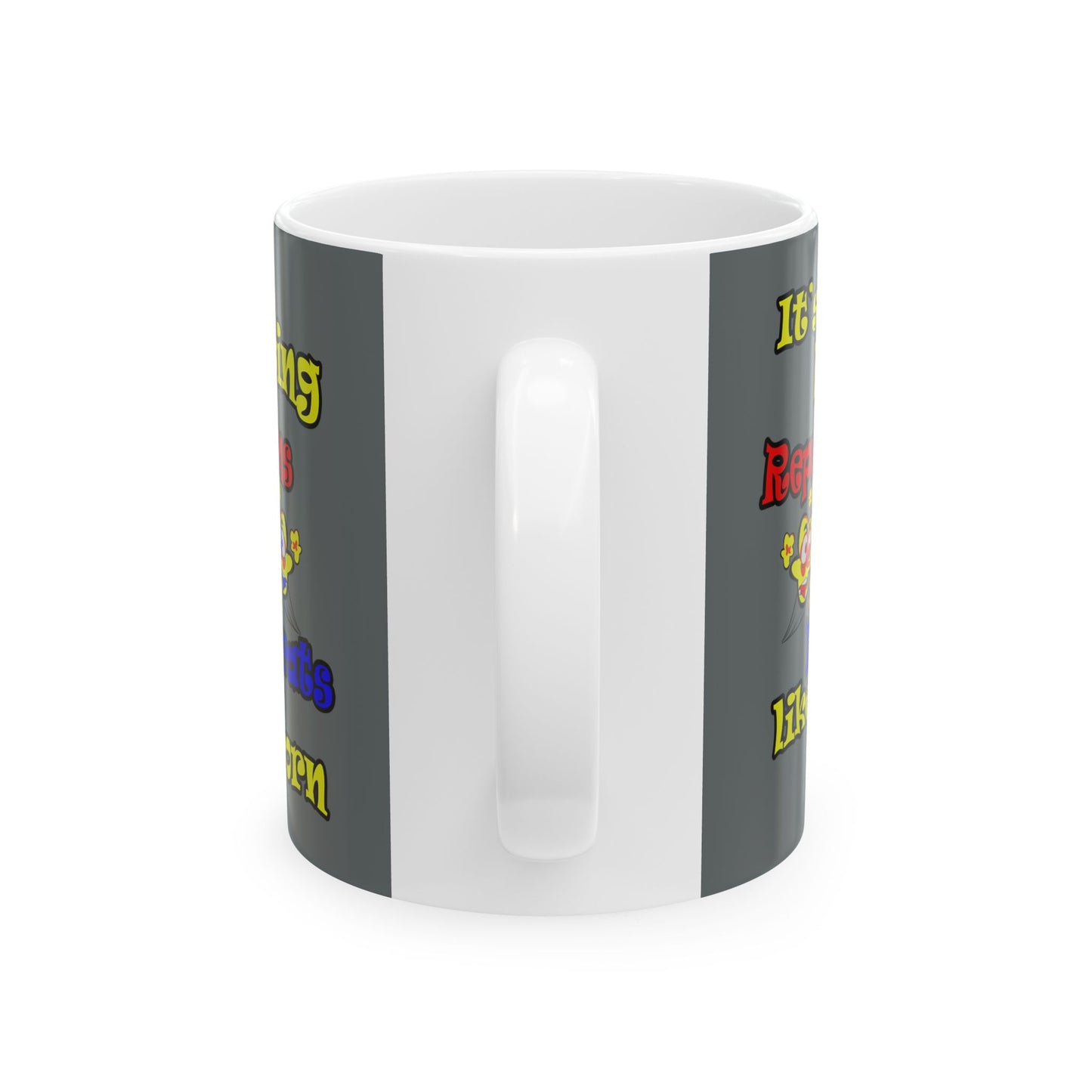 popping like popcorn - White Mug (dark grey)