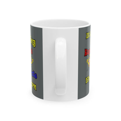 popping like popcorn - White Mug (dark grey)