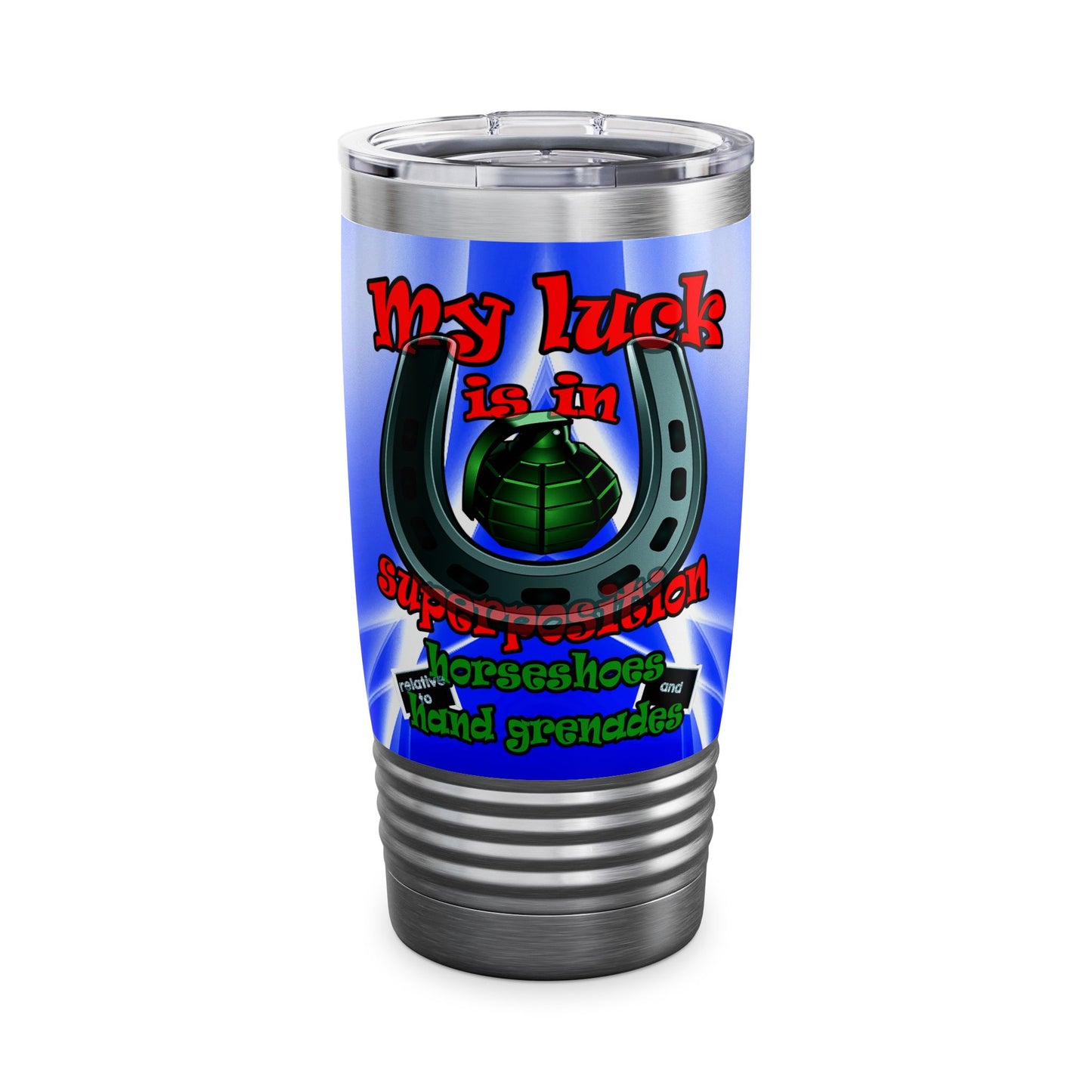my luck - Ringneck Tumbler, 20oz (blue-white wave)