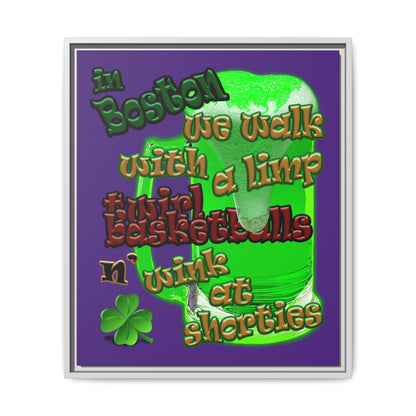 celtics logo - framed canvas art (purple)