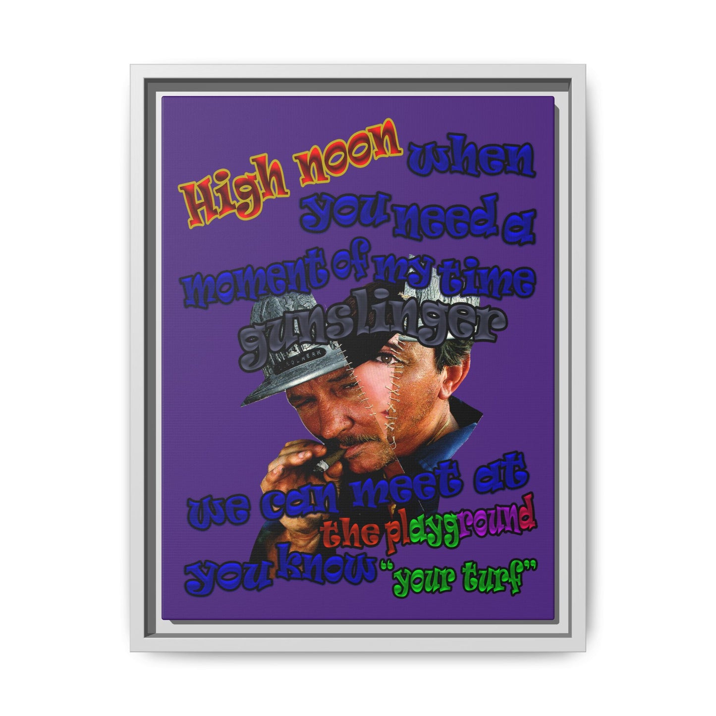 high noon - framed canvas art (purple)
