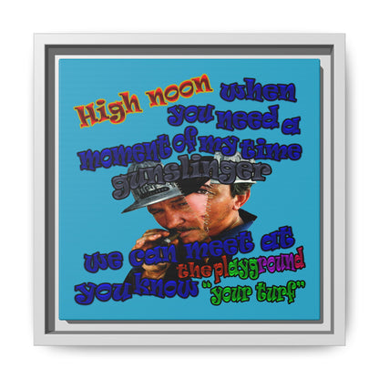 high noon - framed canvas art (turquoise)