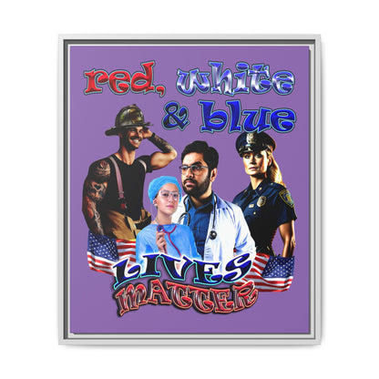rw&b lives matter - framed canvas art (light purple)
