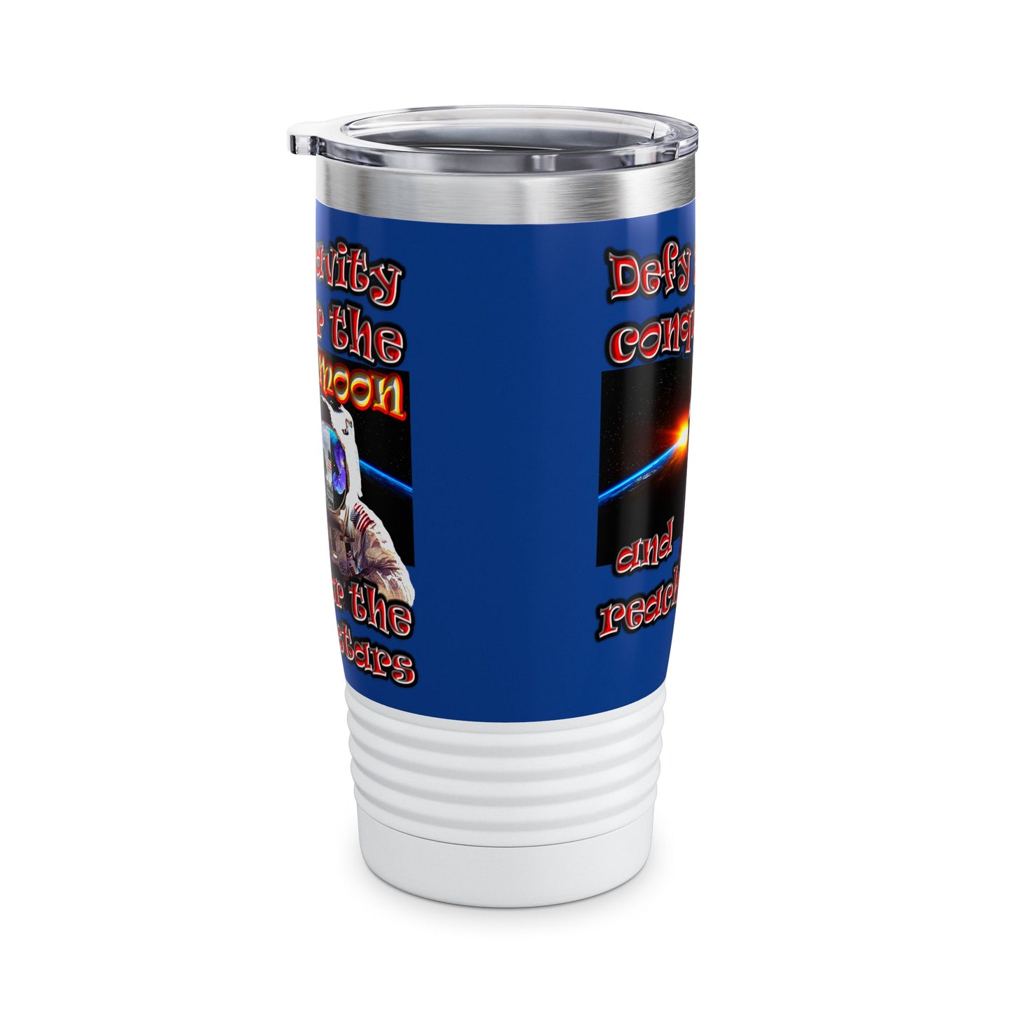 defy conquer reach - Ringneck Tumbler, 20oz (dark blue)