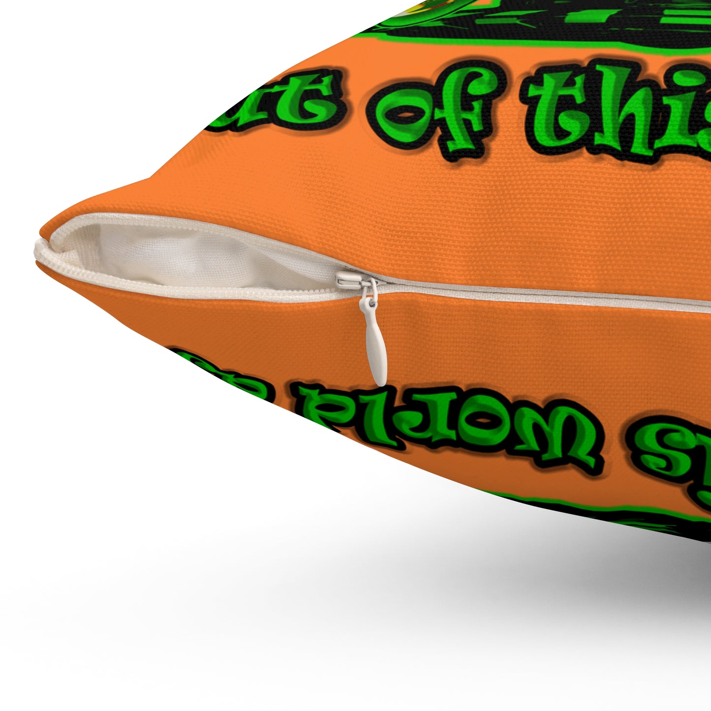 disc jockey - Spun Polyester Square Pillow - (crusta)