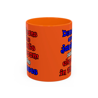 donkeys and elephants - Accent Mug (orange)