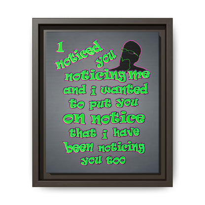 noticed you noticing - framed canvas art (grey-light grey)