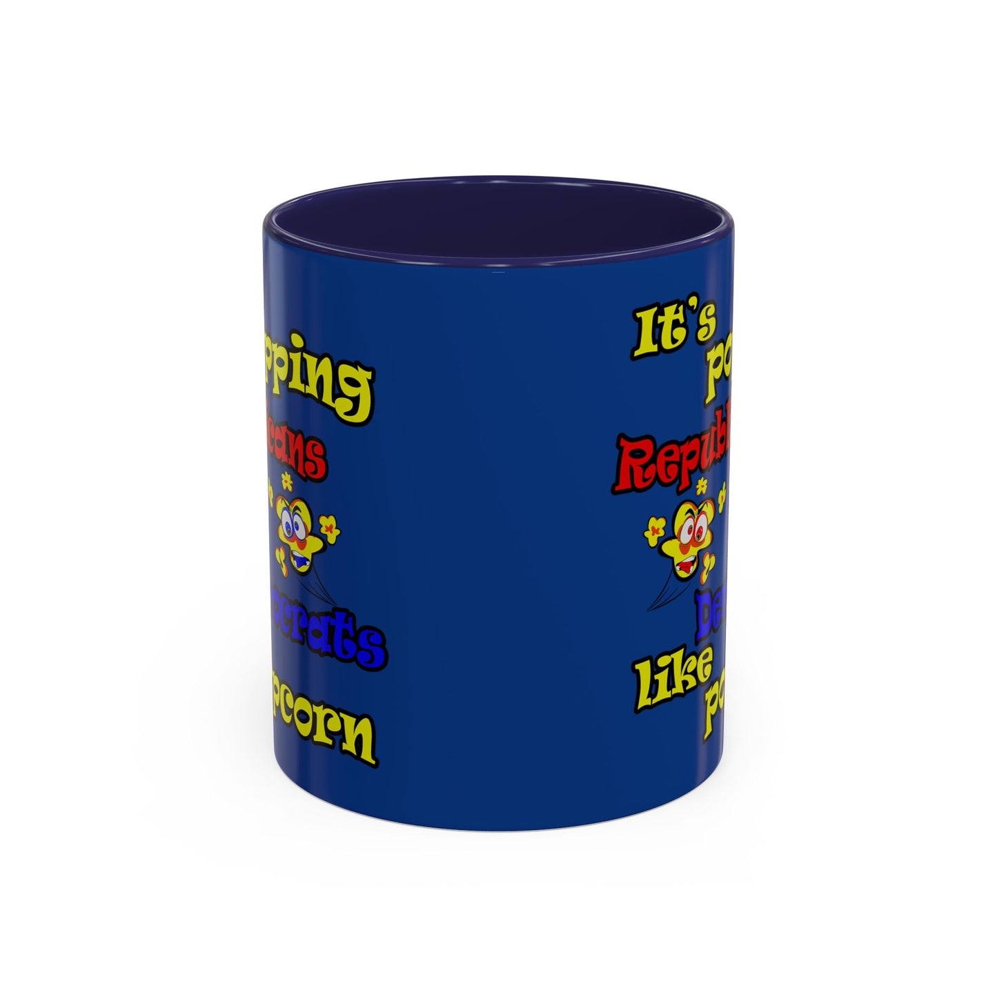 popping like popcorn - Accent Mug (dark blue)