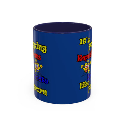 popping like popcorn - Accent Mug (dark blue)
