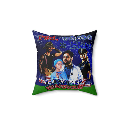 rw&b lives matter - Spun Polyester Square Pillow - ('snoops' background)