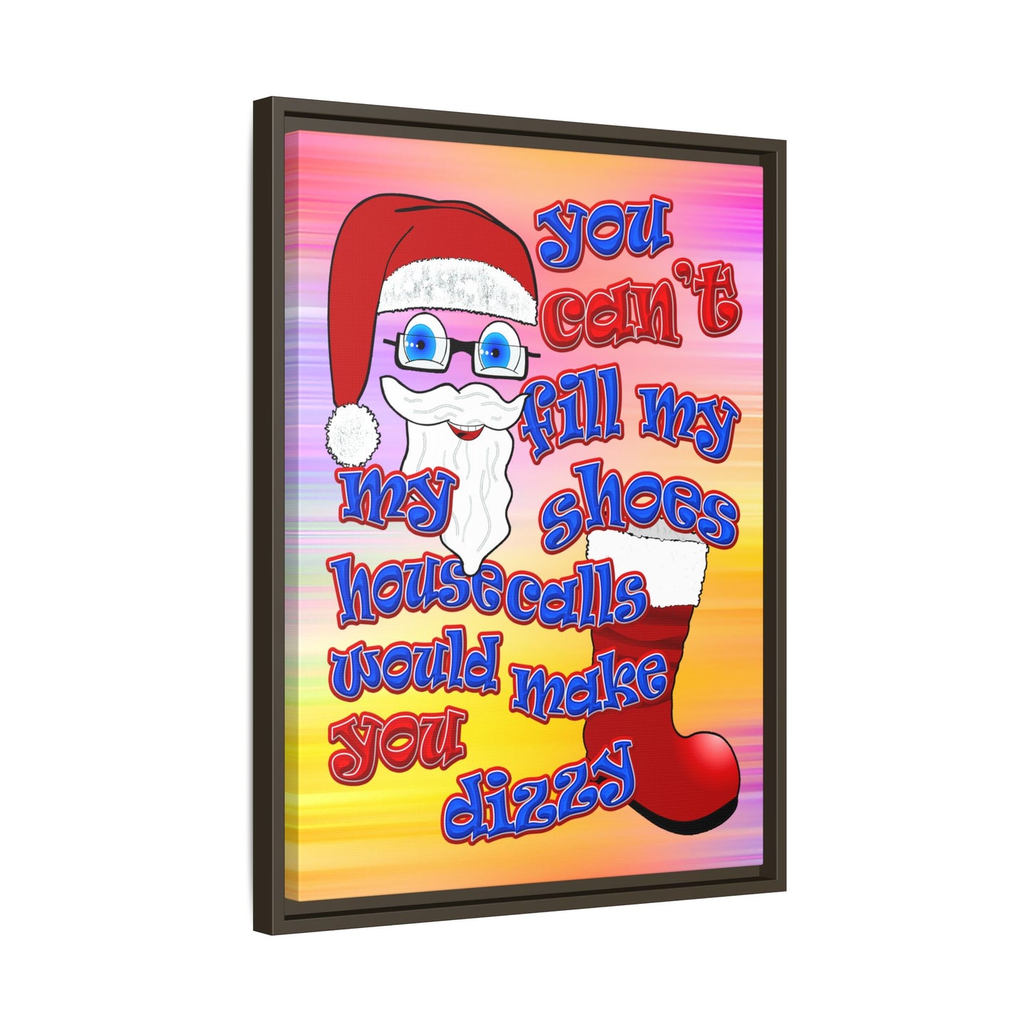 santa's shoes - framed canvas art (color blur)