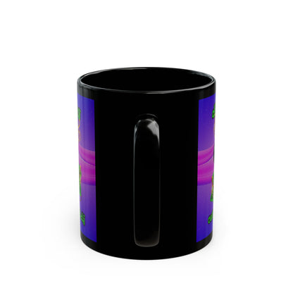 disc jockey - Black Mug (purple-pink wave)