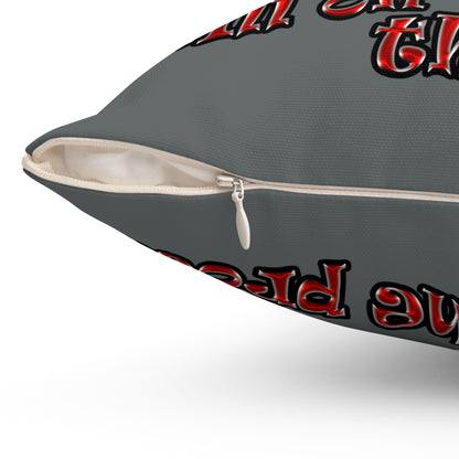 schrodinger's cat - Spun Polyester Square Pillow - (dark grey)