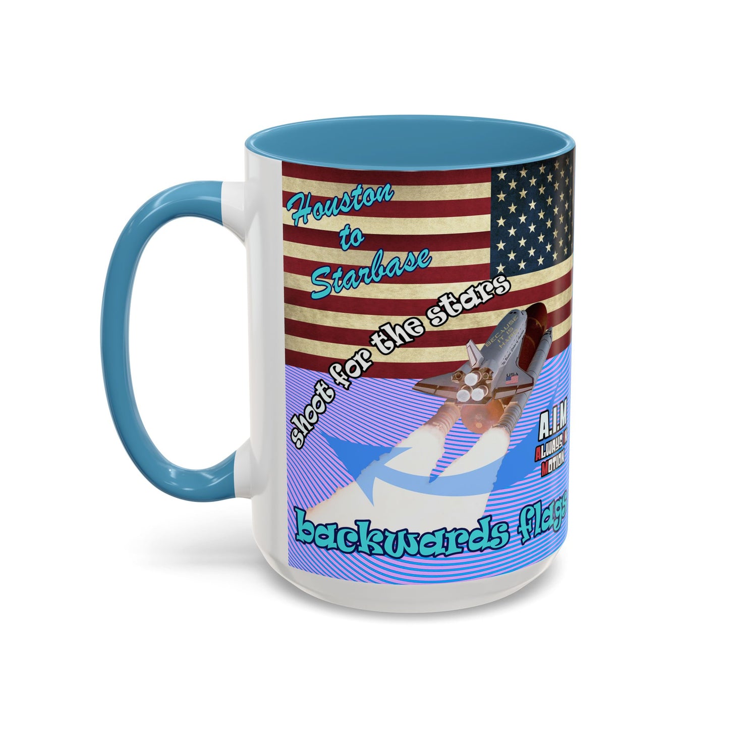 shoot for the stars - Accent Mug (light blue-purple wave)
