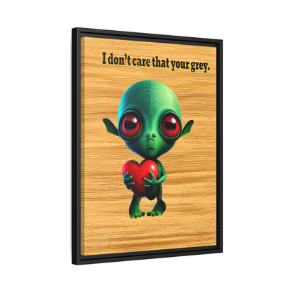 I don't care that your grey - framed canvas art (butterscotch wood finish)