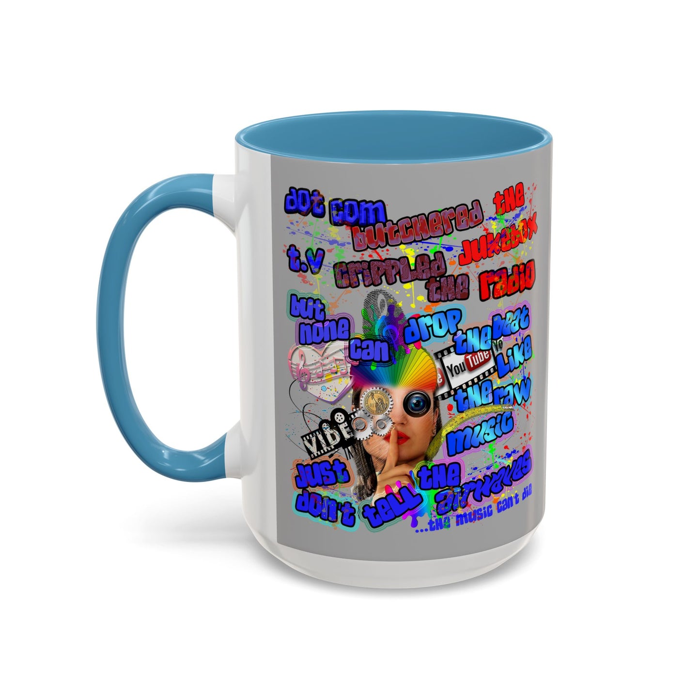 drop the beat - Accent Mug (light grey)