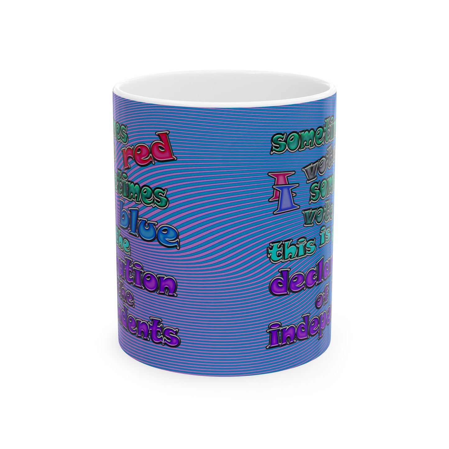 declaration of the independents - White Mug (light blue-purple wave)