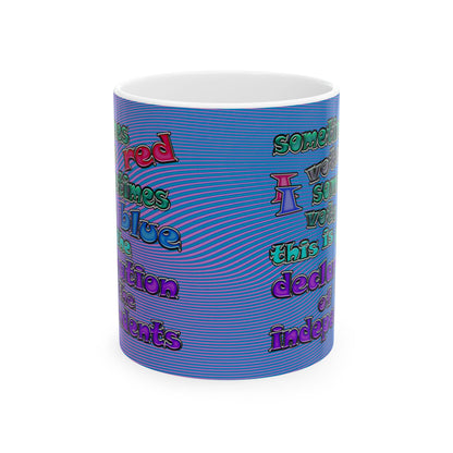 declaration of the independents - White Mug (light blue-purple wave)