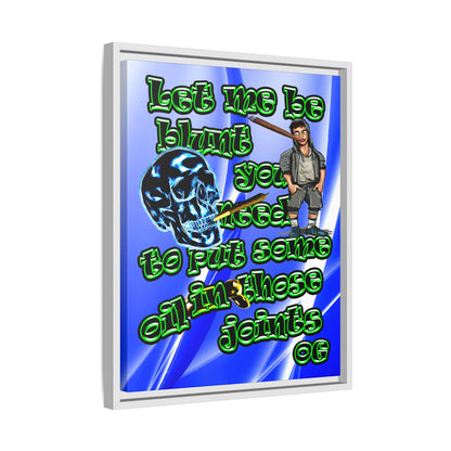 og - framed canvas art (blue-white wave)