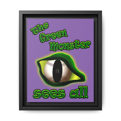 green monster - framed canvas art (light purple)