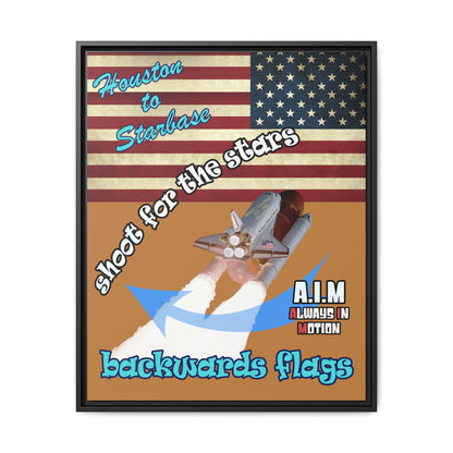 shoot for the stars - framed canvas art (light brown)