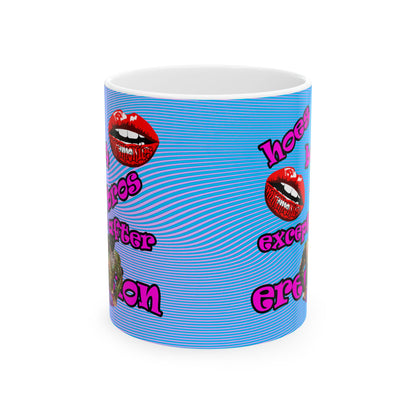 hoes b4 bros - White Mug (light blue-purple wave)