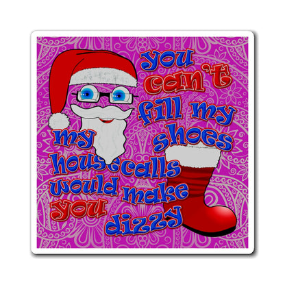 santa's shoes - Magnets - (pink swirl)