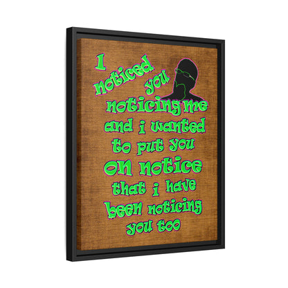 noticed you noticing - framed canvas art (brown papyrus)