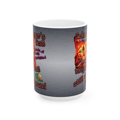 schrodinger's cat - White Mug (brushed nickel)