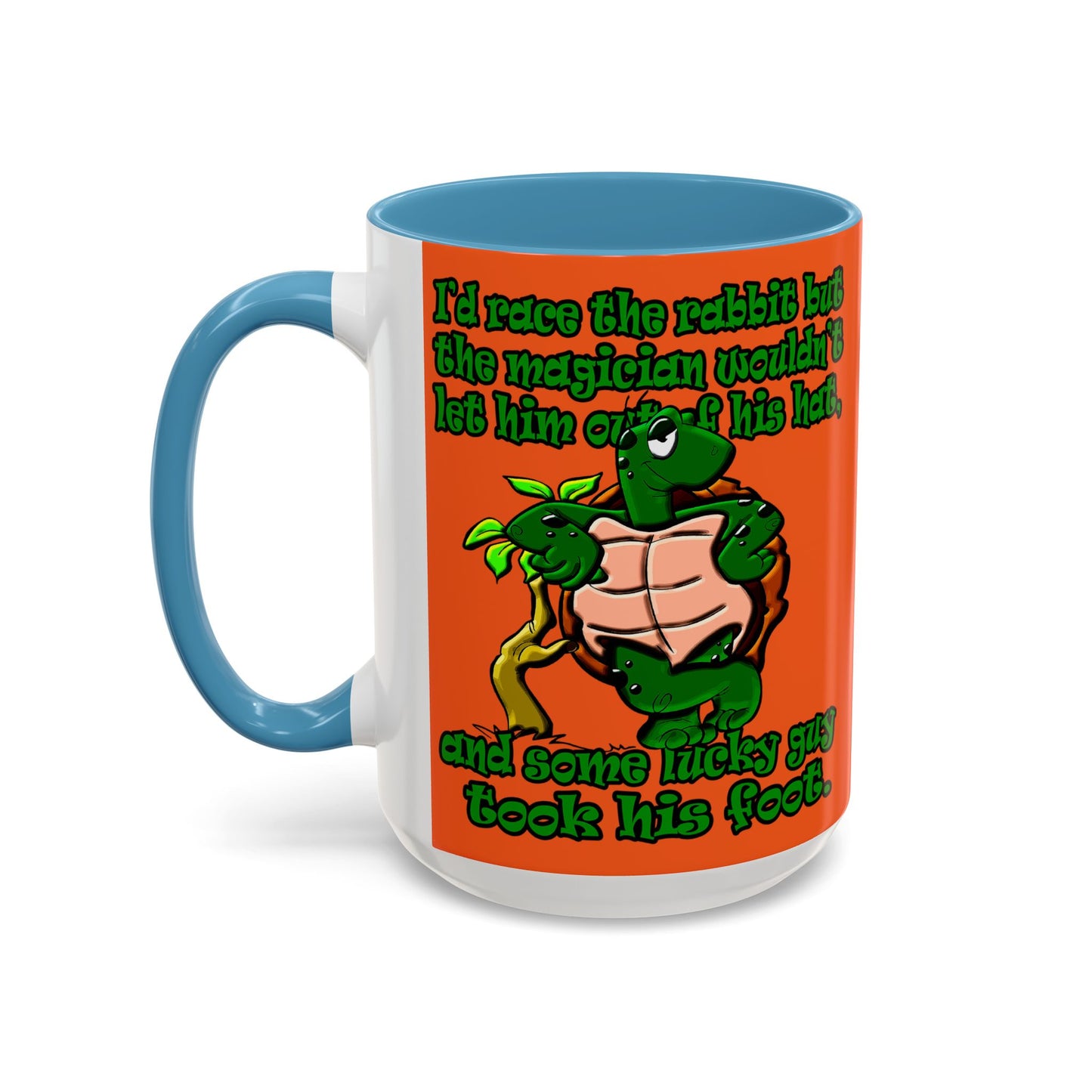 turtle race - Accent Mug (orange)