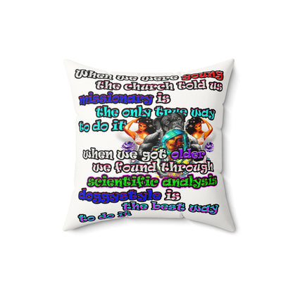 doggystyle - Faux Suede Square Pillow - (white)