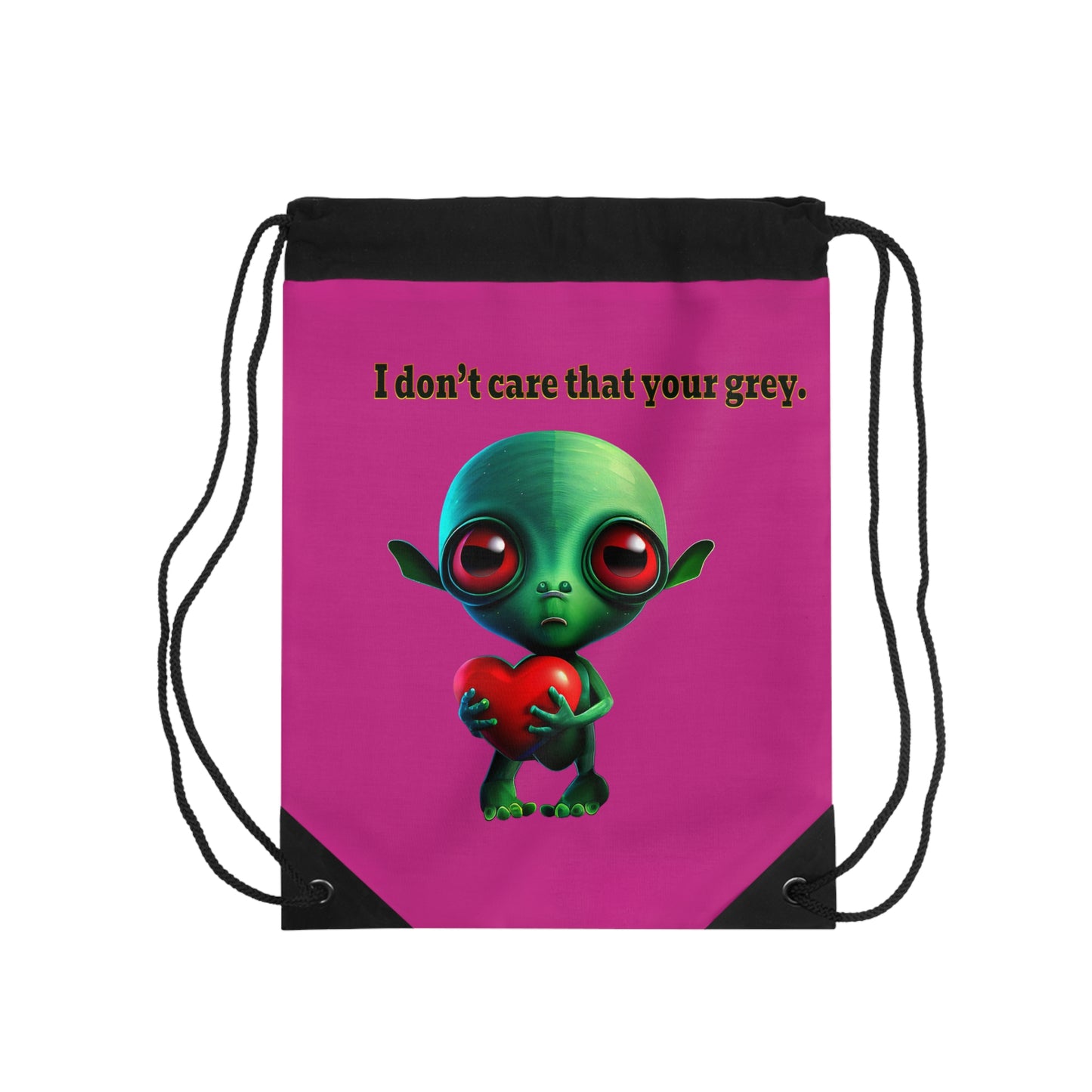 I don't care that your grey - Drawstring Bag (pink)