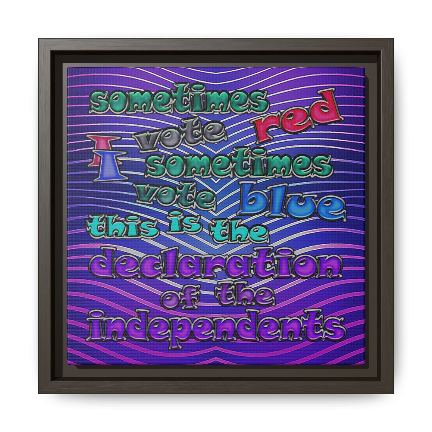 declaration of the independents - framed canvas art (purple wave)