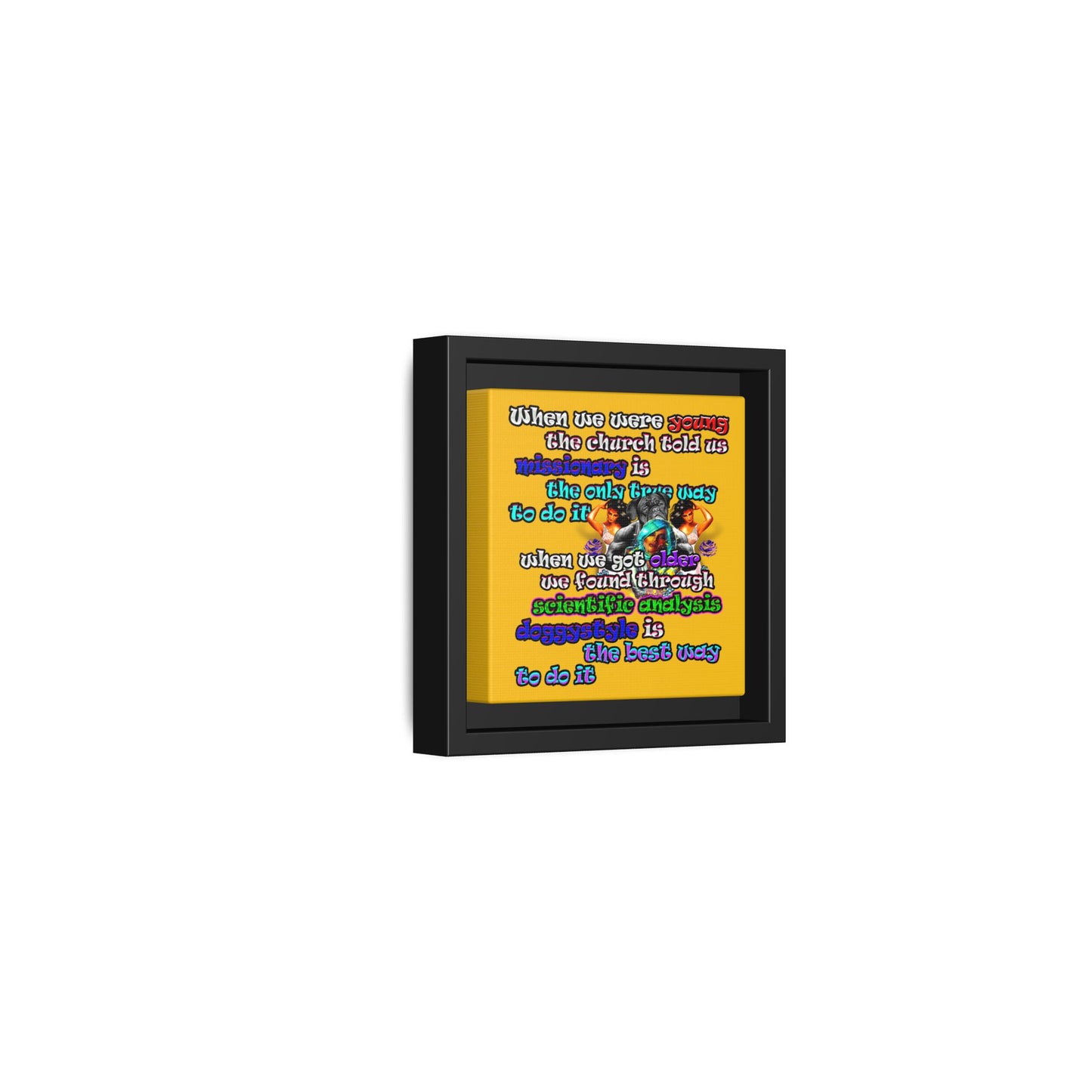 doggystyle - framed canvas art (yellow)