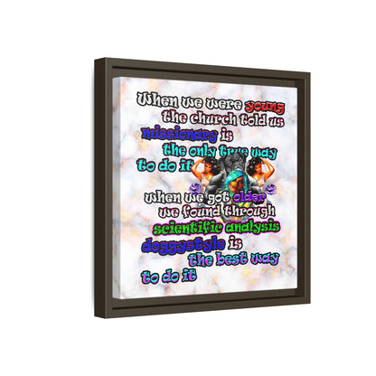 doggystyle - framed canvas art (white marble)