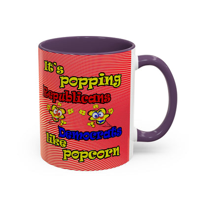 popping like popcorn - Accent Mug (yellow-orange wave)