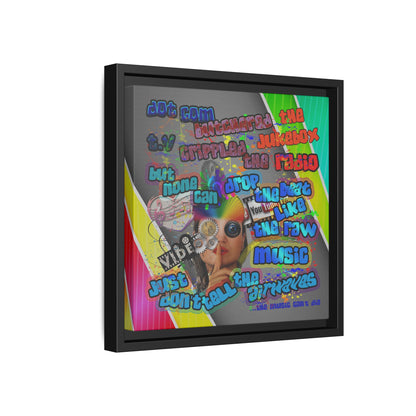 drop the beat - framed canvas art (rainbow split)