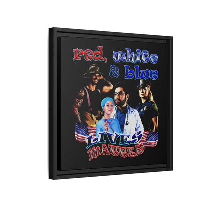rw&b lives matter - framed canvas art (black)
