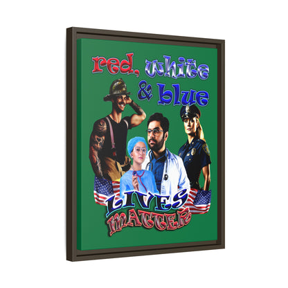 rw&b lives matter - framed canvas art (dark green)