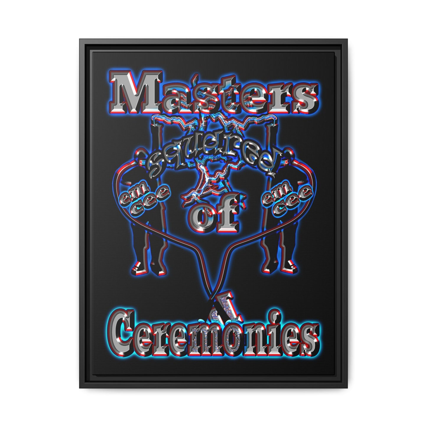 em cee squared - framed canvas art (black)