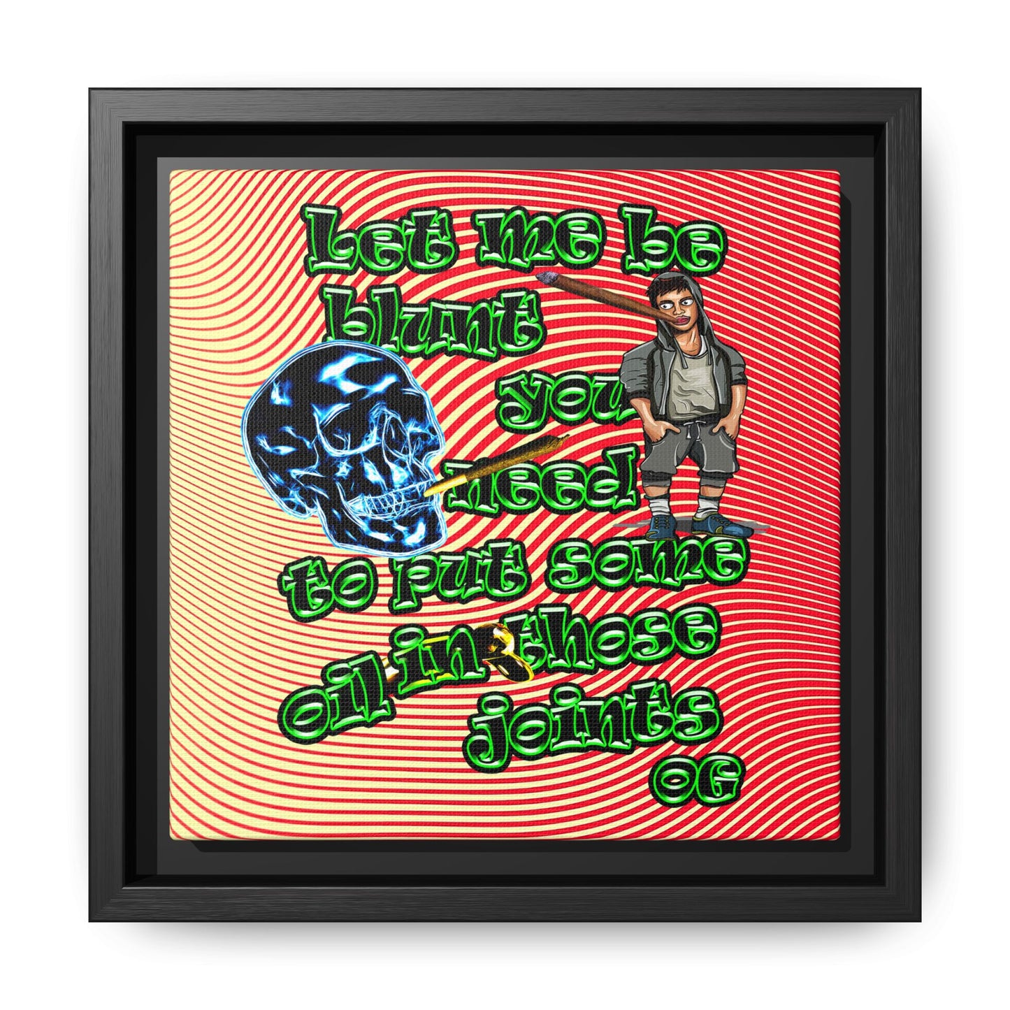 og - framed canvas art (yellow-orange wave)