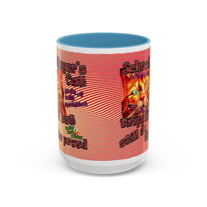 schrodinger's cat - Accent Mug (yellow-orange wave)