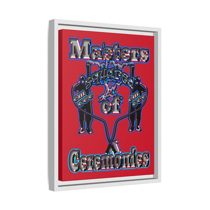 em cee squared - framed canvas art (dark red)