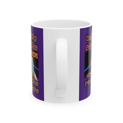 defy conquer reach - White Mug (purple)