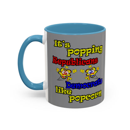 popping like popcorn - Accent Mug (grey)