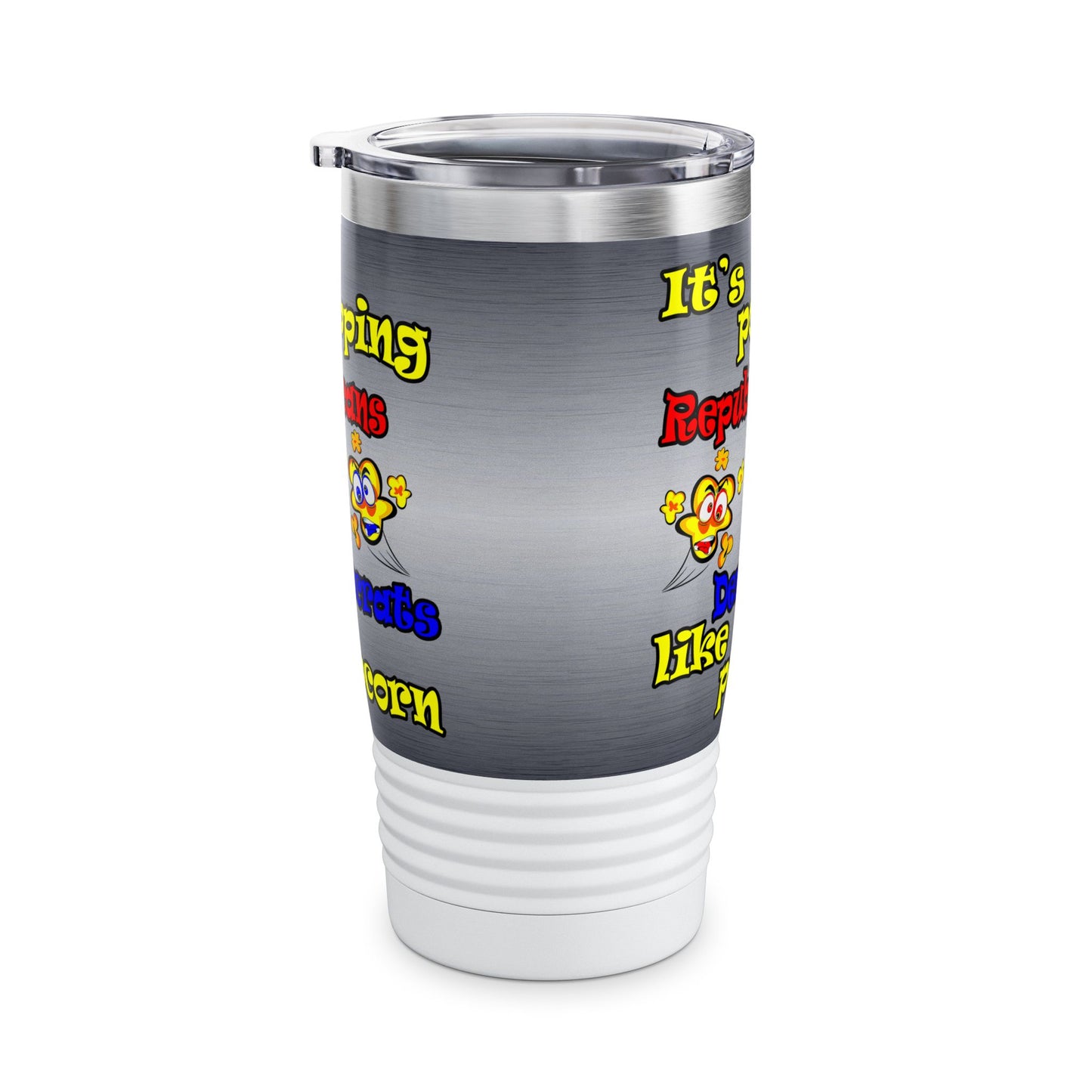 popping like popcorn - Ringneck Tumbler, 20oz (brushed nickel)